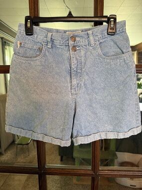Arizona Jean Company Vintage High Waisted Floral Embroidered Denim Shorts 11